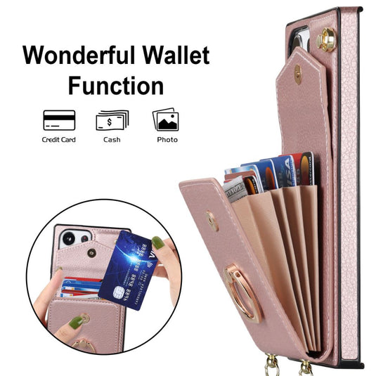 [With Card Slot] Samsung Galaxy S22/Plus/Ultra - Women Crossbody PU Leather Wallet Series Stand Case With Lanyard