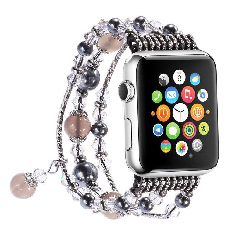 Load image into Gallery viewer, Apple Watch Series 1/2/3/4/5/6/SE/7 Gen - Fashion Agate Beaded Watch Band Chain
