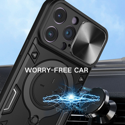 [With Stand][Built-in Slide Lens Cover] OPPO Reno13 / Pro Mecha-style Protective Hard Heavy Duty Series Case - i-Station Mobile Phone & Electronic Device Repair and Accessories