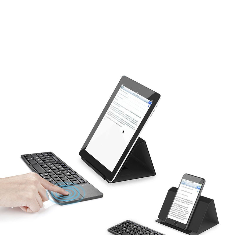 Load image into Gallery viewer, Ultra - Thin Portable Touchpad Wireless Bluetooth Tri - Fold Mini Keyboard (Compatible with Mobile Phones, Tablets, and Laptops)
