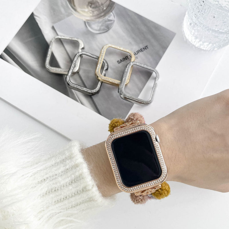 Load image into Gallery viewer, Apple Watch Series 4/5/6/SE/7/8/9 - Diamond-inlaid Double-row Diamond Hollow Watch Case
