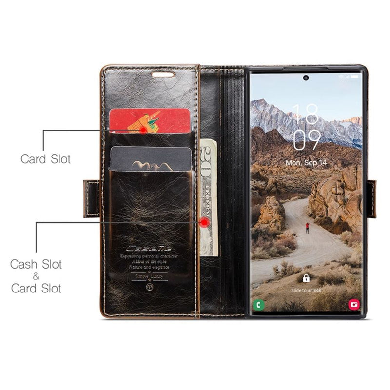 Load image into Gallery viewer, [With Card Slot] Samsung Galaxy S24/Plus/Ultra - Business PU Leather Flip Wallet Series Stand Case
