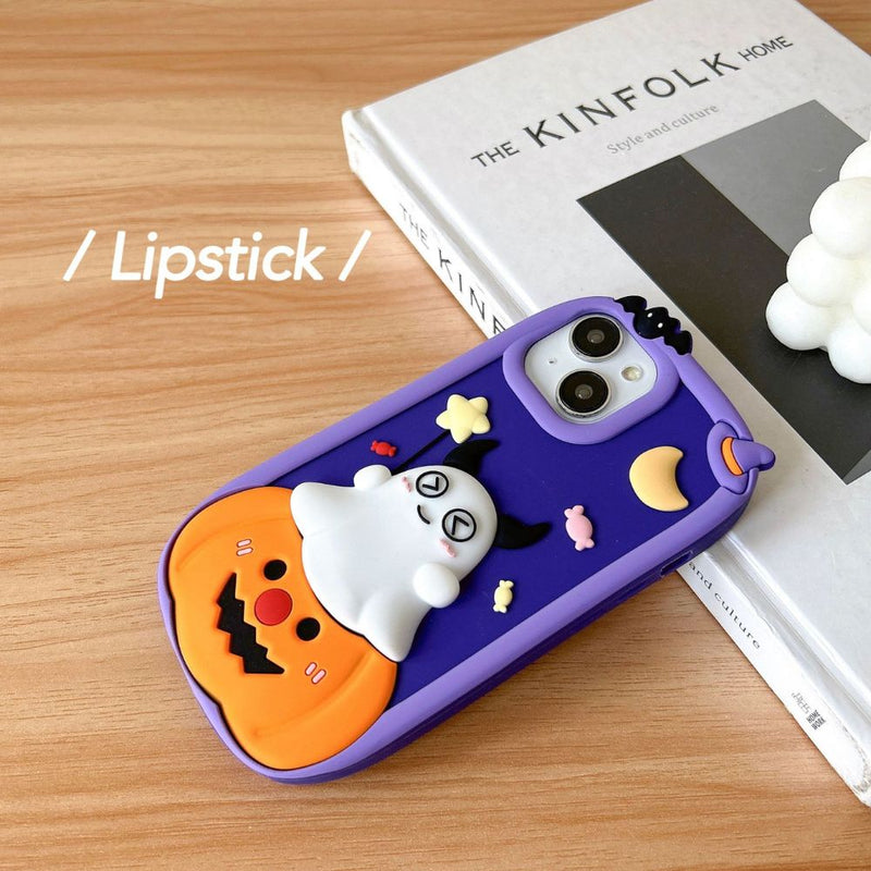 Load image into Gallery viewer, Apple iPhone 16/Pro/Max - Halloween Lovely Wacky Ghost Pumpkin Fashion-Forward Series Case
