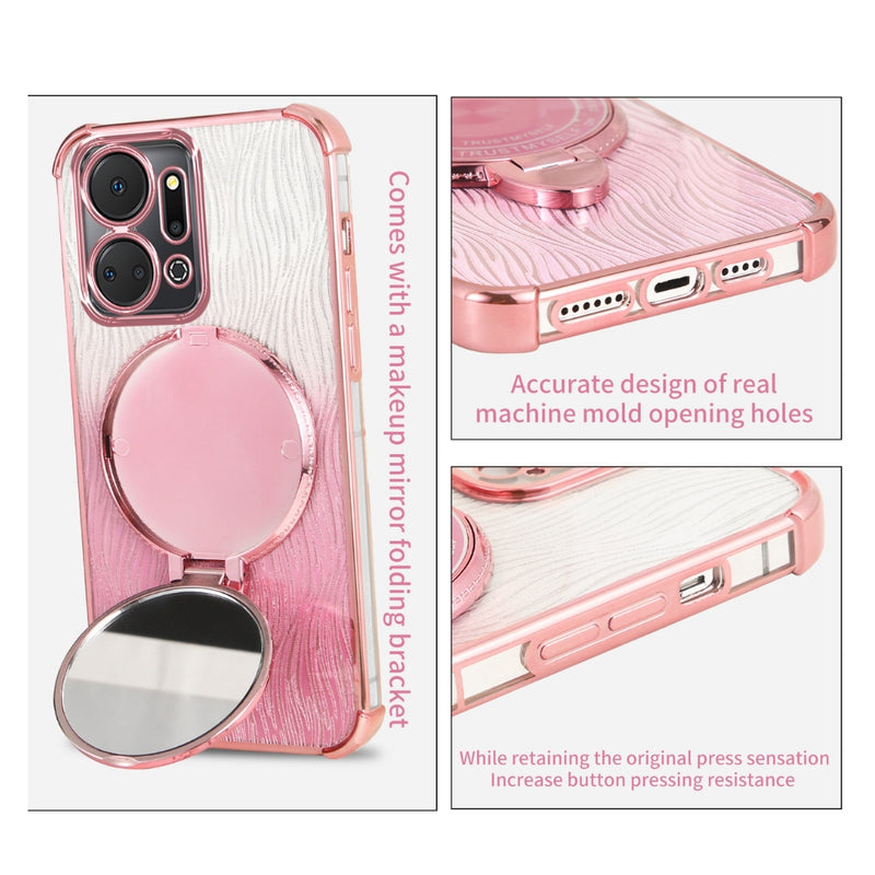 Load image into Gallery viewer, Motorola Moto Edge 50 Pro - Fashion Gradient Metal Frame Mirror Stand Series Case
