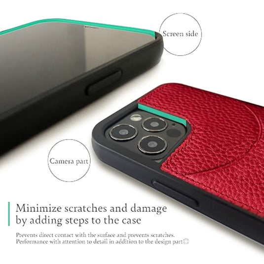 [With Card Slot] Apple iPhone 12/mini/Pro/Max - Soft Shock Proof and Drop Resistant Genuine Leather Series Case