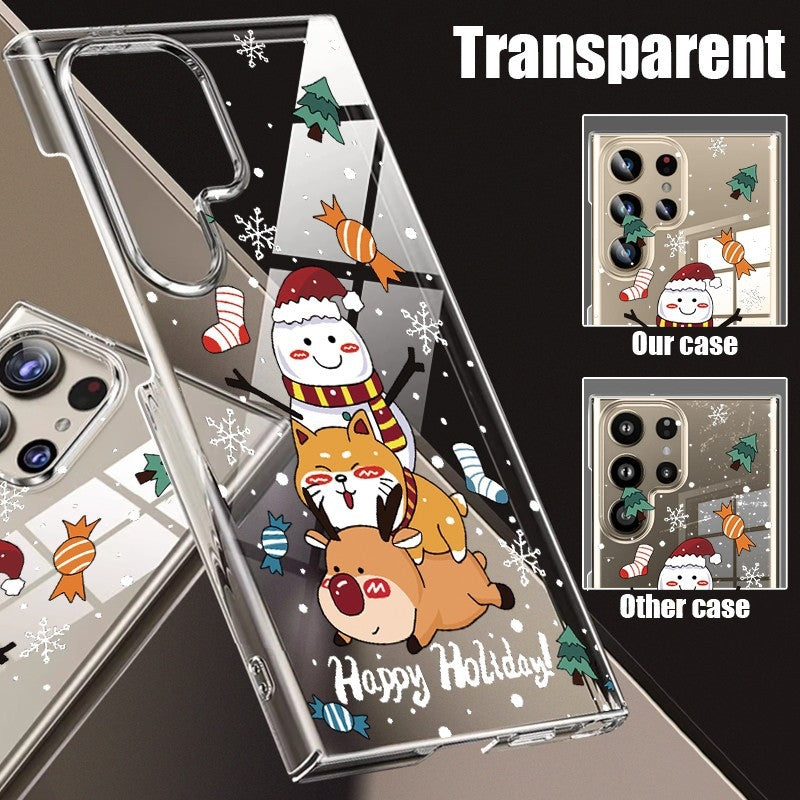 Load image into Gallery viewer, [Magsafe Compatible] Samsung Galaxy S24/Plus/Ultra - Santa Claus Reindeer Penguins Snowmen Christmas Series Transparent Case
