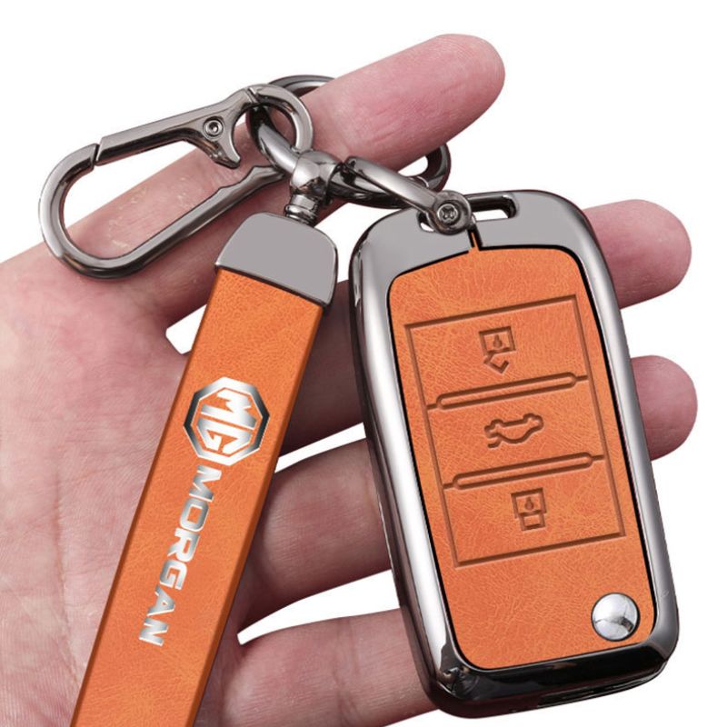 Load image into Gallery viewer, MG Zinc Alloy + PU Leather Smart Remote Control Car Key Fob Case Cover For MG ONE
