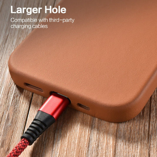 [Magsafe Compatible][Big Camera Hole] Apple iPhone 14/Pro/Max - Soft Full Wrap and Anti Fall Genuine Leather Series Case