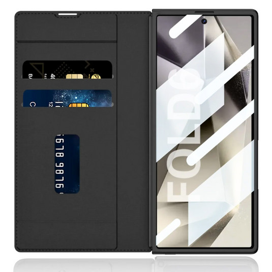 [With Card Slot] Samsung Galaxy Z Fold 4 SM-F936 Leather Shockproof Flip Wallet Series Case