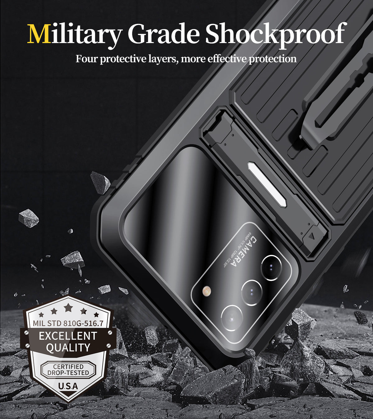 [With Metal Stand] Samsung Galaxy S23 Ultra 5G (SM-S918) - Shockproof Heavy Duty Series Case - i-Station Mobile Phone & Electronic Device Repair and Accessories