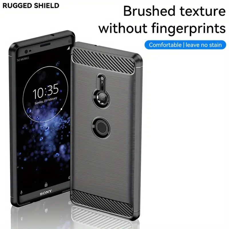 Load image into Gallery viewer, Sony Xperia XZ2 Compact - Brushed Carbon Fiber TPU Heavy Duty Series Case
