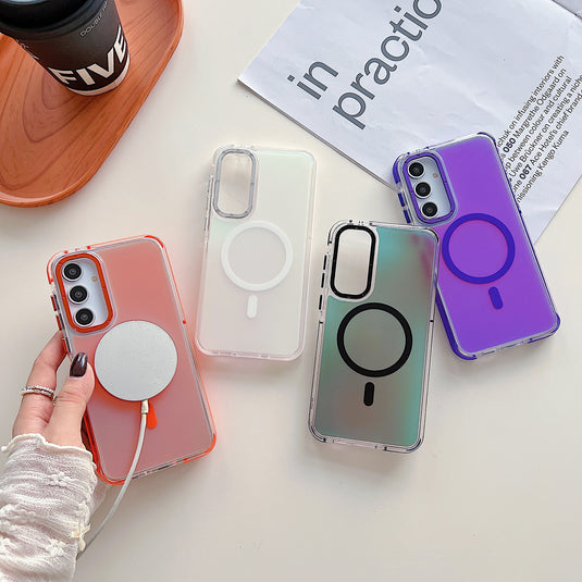 [Magsafe Compatible] Samsung Galaxy A55 (SM-A556) - Metal Lens Colorful Shockproof Case