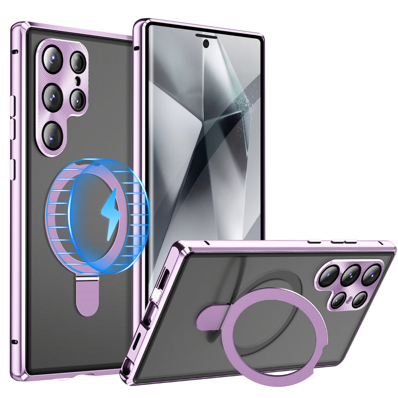Load image into Gallery viewer, [Magsafe Compatible] Samsung Galaxy S24 Ultra (SM-S928) - Metal Double-Sided Glass Shockproof Stand Series Case
