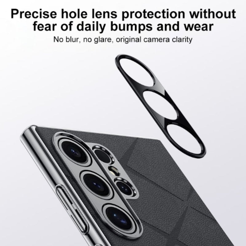 Load image into Gallery viewer, Samsung Galaxy S24/Plus/Ultra - Business Electroplated Camera Lens Leather Texture Case
