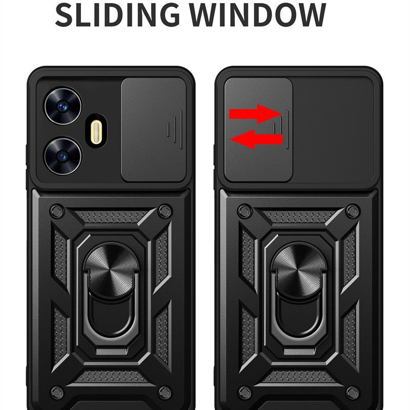 Load image into Gallery viewer, [Built-in Metal Kickstand][With Lens Cover] Oppo Reno12 &amp; Pro &amp; F Full-Cover Shockproof Protective Case
