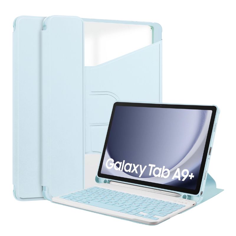[Detachable Keyboard][With Backlit] Samsung Galaxy Tab A9 Plus 11" 2023 - 360 Degree Rotating Magnetic Flip Cover Case With Pen Slot - i-Station Mobile Phone & Electronic Device Repair and Accessories