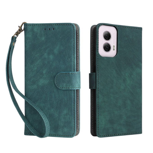 [With Card Slot] Motorola Moto G 2024 - Multi Functional Buckle Flap Wallet Series Case With Lanyard