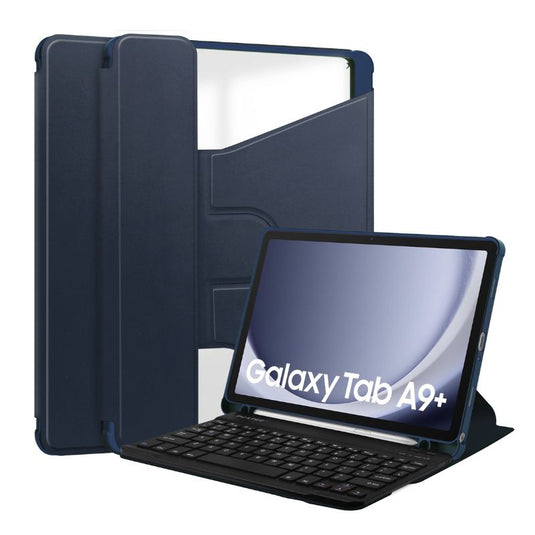 [Detachable Keyboard][With Backlit] Samsung Galaxy Tab A9 Plus 11" 2023 - 360 Degree Rotating Magnetic Flip Cover Case With Pen Slot