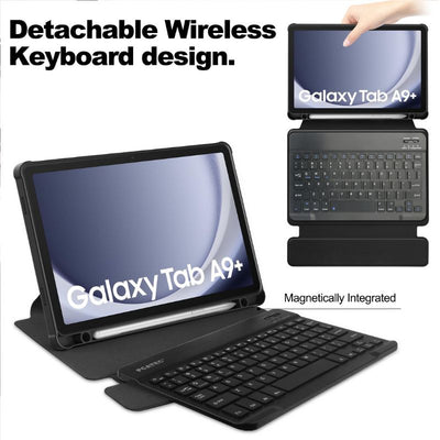 [Detachable Keyboard][With Backlit] Samsung Galaxy Tab A9 Plus 11" 2023 - 360 Degree Rotating Magnetic Flip Cover Case With Pen Slot - i-Station Mobile Phone & Electronic Device Repair and Accessories