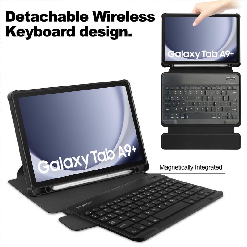 [Detachable Keyboard][With Backlit] Samsung Galaxy Tab A9 Plus 11" 2023 - 360 Degree Rotating Magnetic Flip Cover Case With Pen Slot - i-Station Mobile Phone & Electronic Device Repair and Accessories