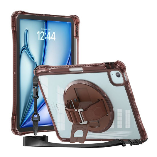 [With Pen Slot] [Built-in Stand] Apple iPad 10th (2022) 10.9" - 360 Degree Acrylic Transparent Rotation Heavy Duty Series Case With Starp