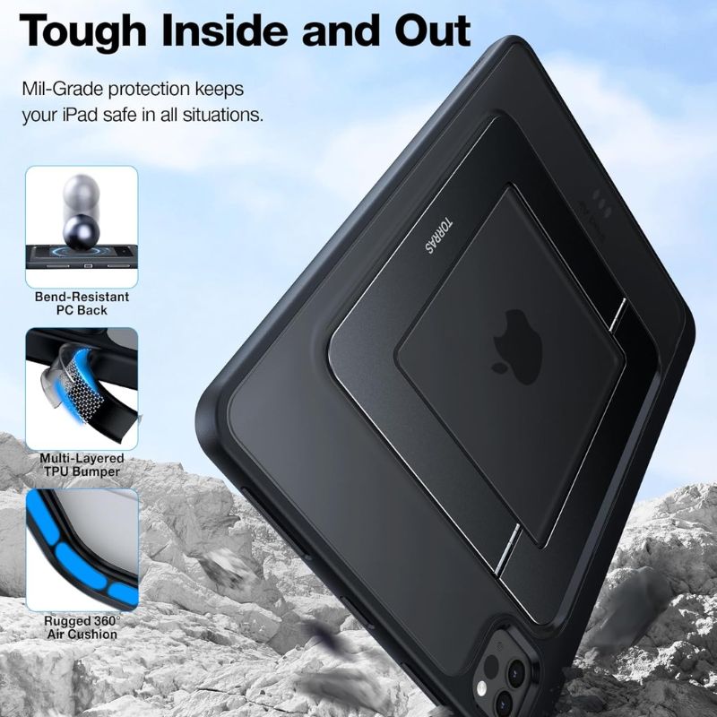 Load image into Gallery viewer, [With Pen Slot][Built-in Stand] Apple iPad Mini 6/7 8.3&#39;&#39; 6/7th Gen (2021/2024) - TORRAS Acrylic Full Cover Military Grade Heavy Duty Series Case
