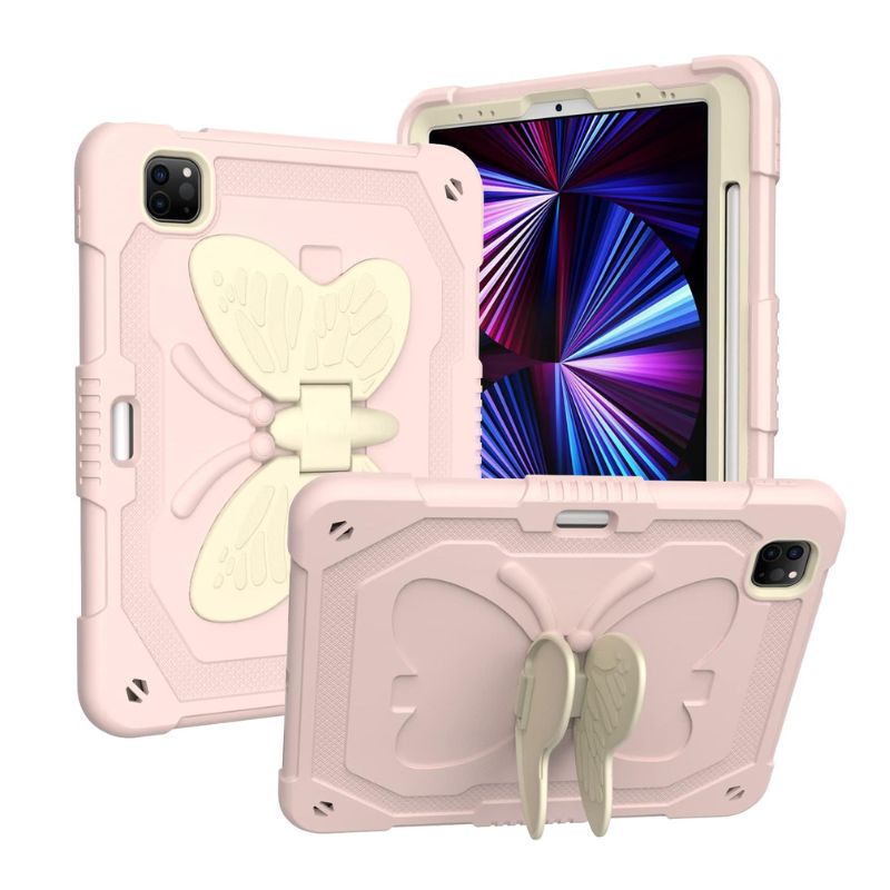 Load image into Gallery viewer, [With Pen Slot] [Built-in Stand] Apple iPad Pro 3rd Gen (2018) 11&quot; - Child Friendly Silicone Cartoon Butterfly Fashion-Forward Series Case With Strap
