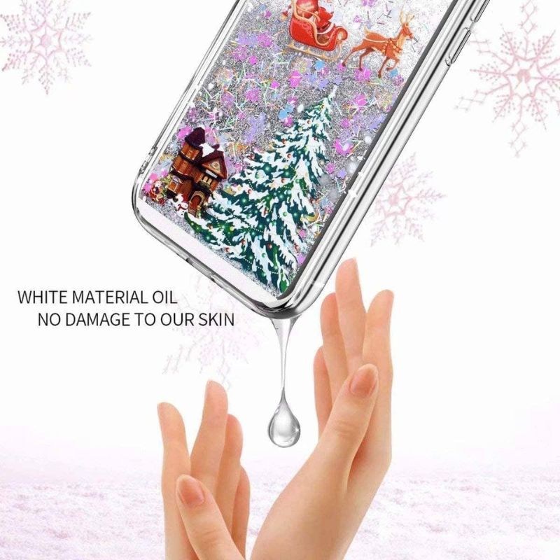 Load image into Gallery viewer, Apple iPhone 12/Mini/Pro/Max - Transparent Soft TPU Christmas Elements Liquid Glitter Fashion-Forward Series Case
