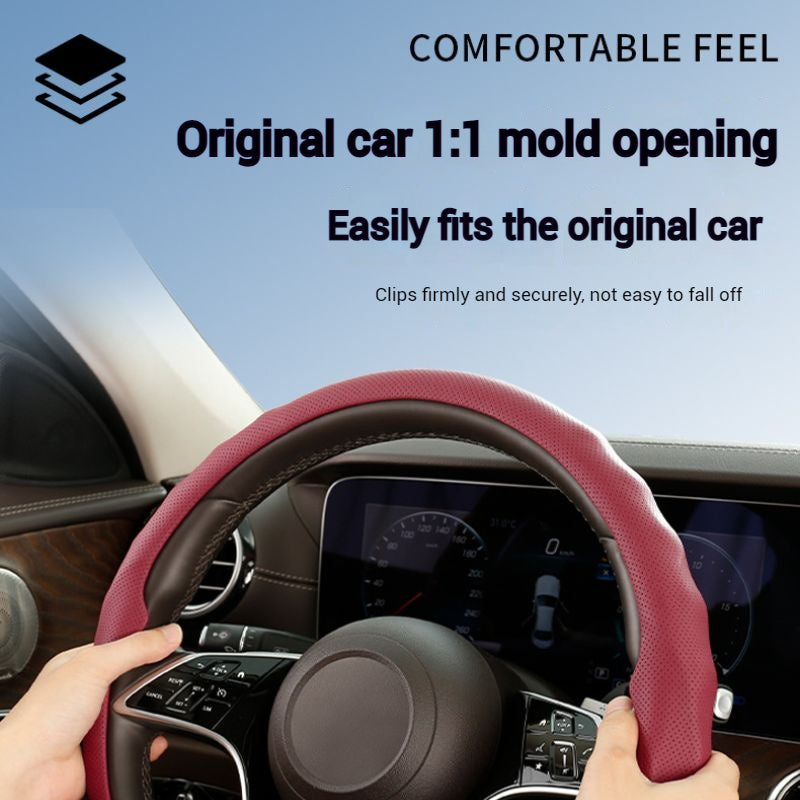 Load image into Gallery viewer, [38 CM] Universal 5D Car Steering Wheel Covers for All Seasons, Sporty Non-Slip Napa Leather with Perforated Breathable Design - i-Station Mobile Phone &amp; Electronic Device Repair and Accessories
