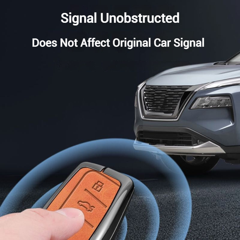 Load image into Gallery viewer, MG Zinc Alloy + PU Leather Smart Remote Control Car Key Fob Case Cover For MG ONE
