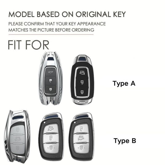 Hyundai Zinc Alloy Car Key Fob Protective Case Cover For Tucson, Sonata Fe, Creta, Ix25, Ix35, Ix45, Verna, Solaris, Mistra, Elantra, Accent