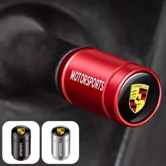 [4 Pcs] Porsche Car Wheel Tire Valve Stems Caps Cover for Cayenne, Panamera, Macan, 718, 911 - i-Station Mobile Phone & Electronic Device Repair and Accessories