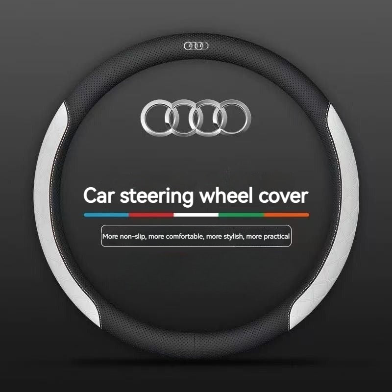 Load image into Gallery viewer, Audi PU Leather Steering Wheel Cover with Heat-Pressed Embossed Texture For A5, A6, A7, A8L, Q2L, Q3, Q4, Q5L, Q7, Q8
