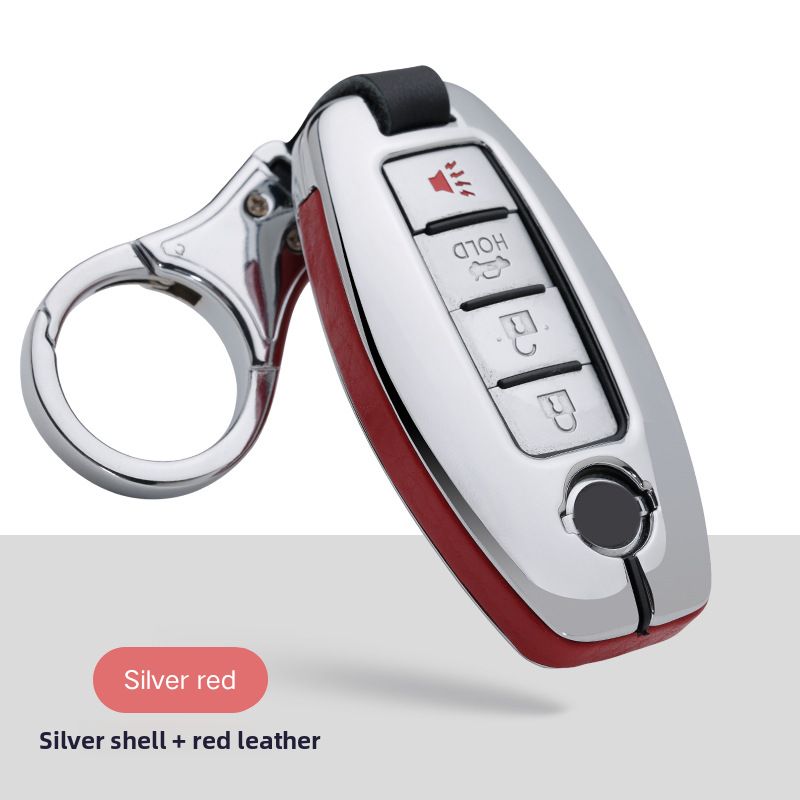 Load image into Gallery viewer, Nissan Zinc Alloy + PU Leather Car Key Fob Case Cover For Serena, Elgrand, Skyline, X-Trail, NoteCube,  March
