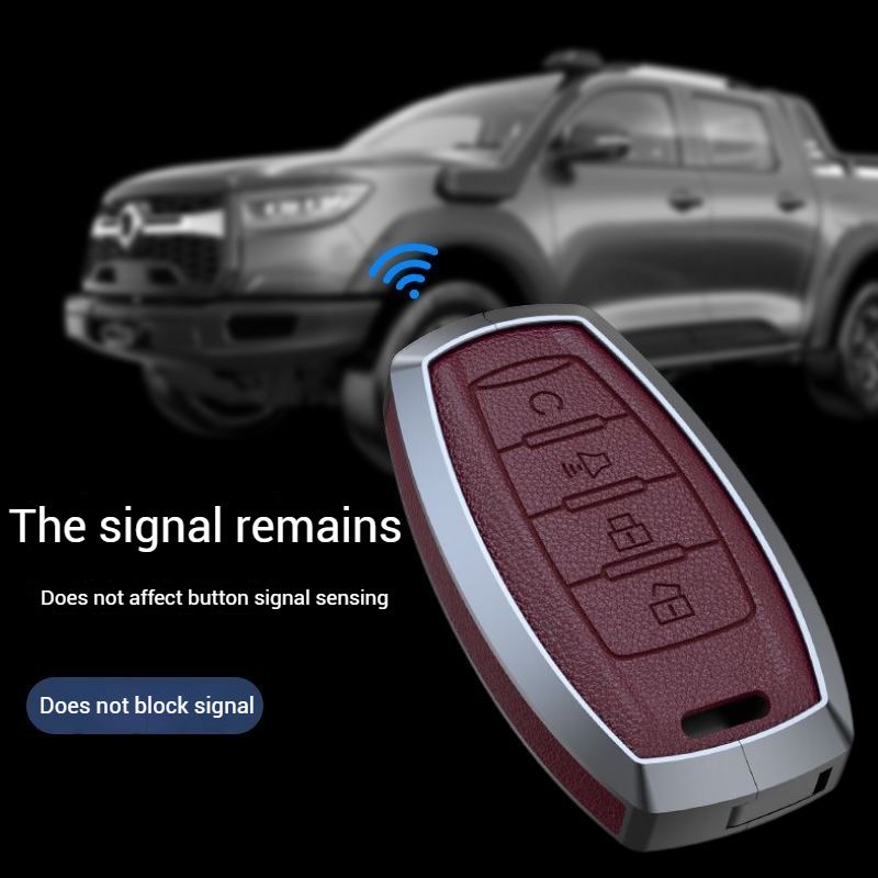 Load image into Gallery viewer, Great Wall Zinc Alloy Leather Car Key Fob Case Cover For GWM Cannon (Pao) Passenger, Commercial
