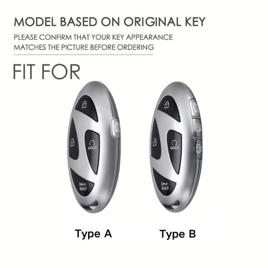 Hyundai Handcrafted Genuine Leather Car Key Fob Protective Case Cover For Ionic 6, Kona EV, Grandeur GN7