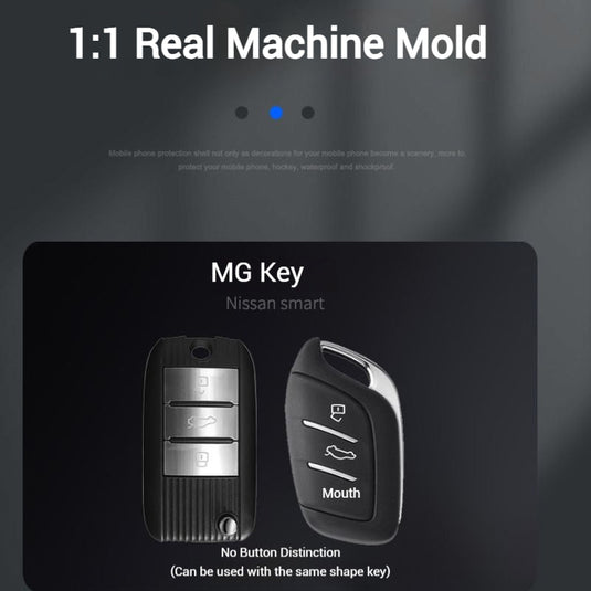 MG Zinc Alloy + PU Leather Car Key Fob Case Cover For MG3, MG5, MG6, MG7, ZST, ZS, GS, MG ONE, MG4 EV