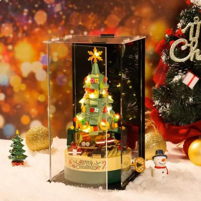 Load image into Gallery viewer, Christmas Tree Rotating Music Box – Fun Building Block Toy, Perfect Gift for Children &amp; Holiday Decor
