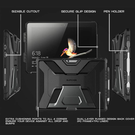 [Built-in Stand] Microsoft Surface Go 1/2/3/4 - SUPCASE Full Body Military Grade Shockproof Airbag Case