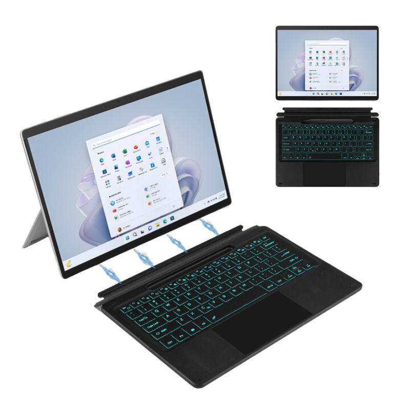 Load image into Gallery viewer, [With Backlit] Microsoft Surface Pro X 13” - Wireless Bluetooth Magnetic Touch Keyboard
