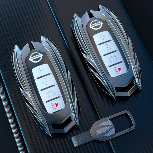 Nissan Mecha Style Zinc Alloy Car Key Fob Case Cover For Pathfinder, X-Trai, Teana, Qashqai, Tiida, Sylphy, Murano, Lannia