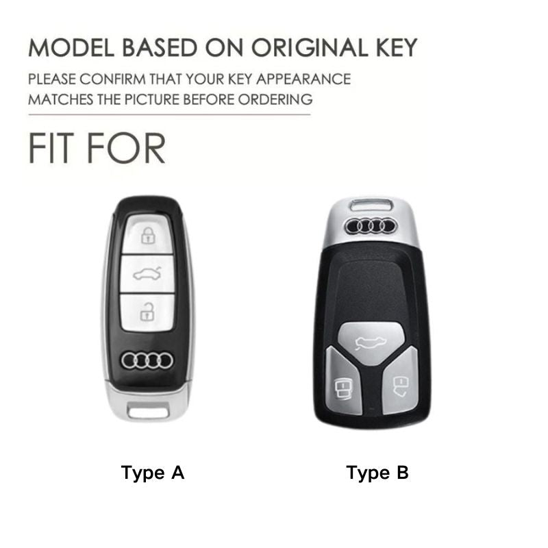 Load image into Gallery viewer, Audi Zinc Alloy Silicone Car Key Fob Case Cover For A3, A4, A5, A6, A8, Q2, Q5, Q7, Q8, e-tron
