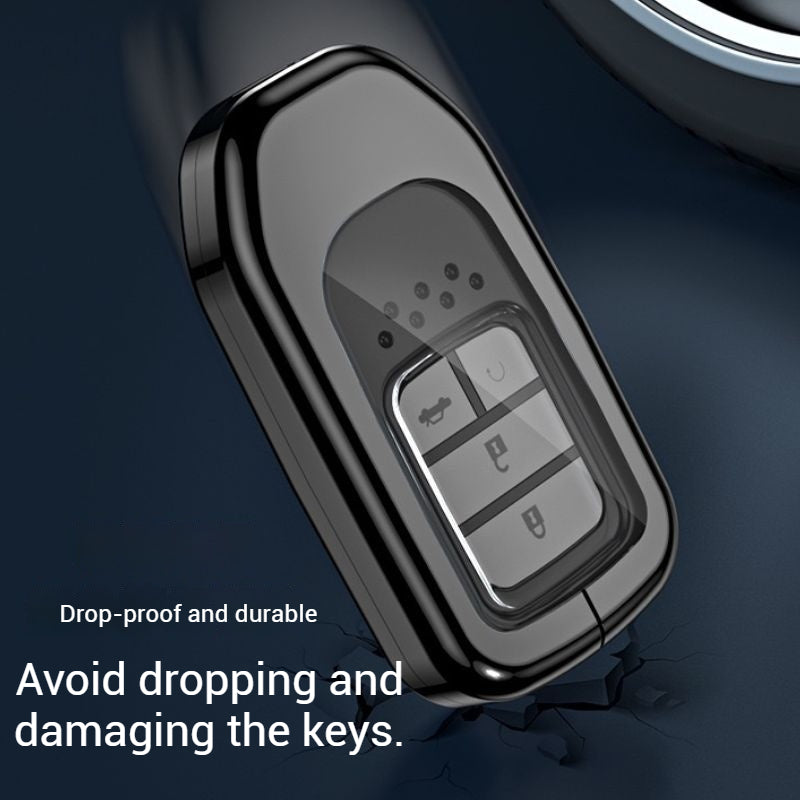 Load image into Gallery viewer, Honda Alloy + Dual TPU Film Protection Car Key Fob Case Cover For Civic, CR-V, Accord, HR-V, Fit, Insight, Odyssey

