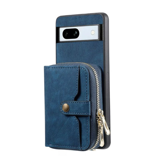 [With Card Slot] Google Pixel 8/8A/8 Pro - Women Crossbody Zip PU Leather Wallet With Lanyard Drop proof Case