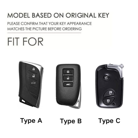 Lexus Metal Shell & Soft Silicone Car Key Fob Case Cover For ES200, NX 300h, RX 300, LM, LS500h, LX 570