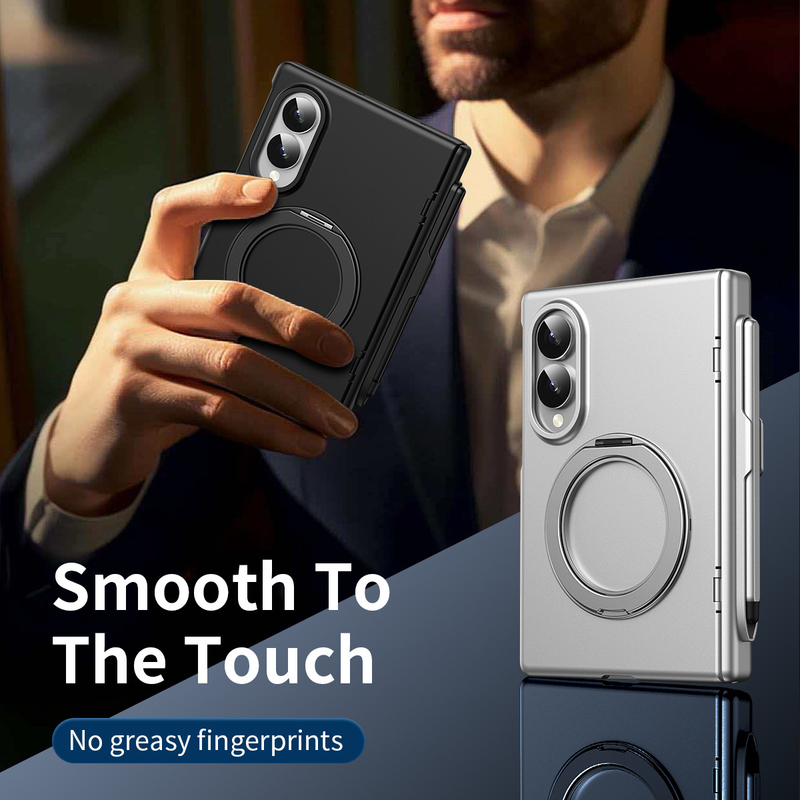 Load image into Gallery viewer, [With Front Screen Protector &amp; Stylus Holder] Samsung Galaxy Z Fold 8 (SM-F971) - 360° Rotating Matte Hard Shell Case with Stand
