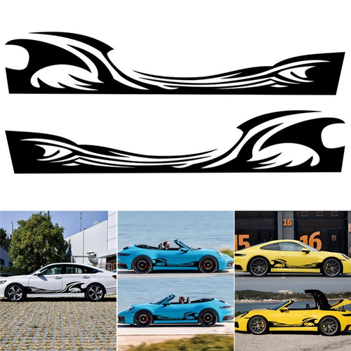 Universal Car Side Sticker Flame Graphics Car Body Side Waterproof Sticker Flame Racing Sports Stripe Decal - i-Station Mobile Phone & Electronic Device Repair and Accessories