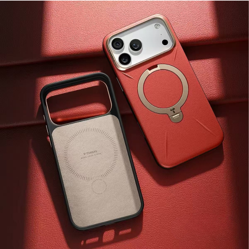 Load image into Gallery viewer, [Magsafe Compatible][Built-in Metal Stand] Apple iPhone 17 &amp; 18 Pro Max TORRAS Premium Leather Full-body Shockproof Case
