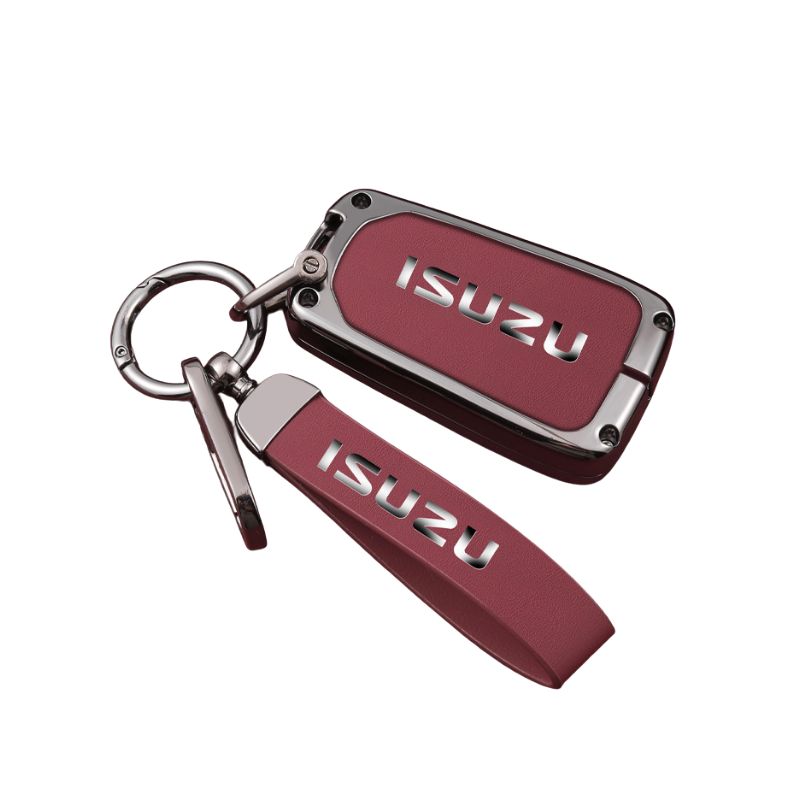 Load image into Gallery viewer, Isuzu Zinc Alloy PU Leather Car Key Fob Case Cover For D-MAX, MUX
