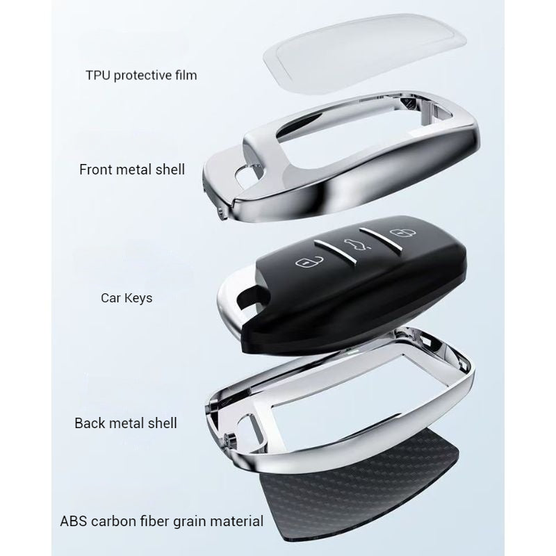 Load image into Gallery viewer, Roewe Zinc Alloy + Carbon Fiber Texture Car Key Fob Case Cover For RX3, RX5, RX5 Plus, RX8, ERX5, i5, i6
